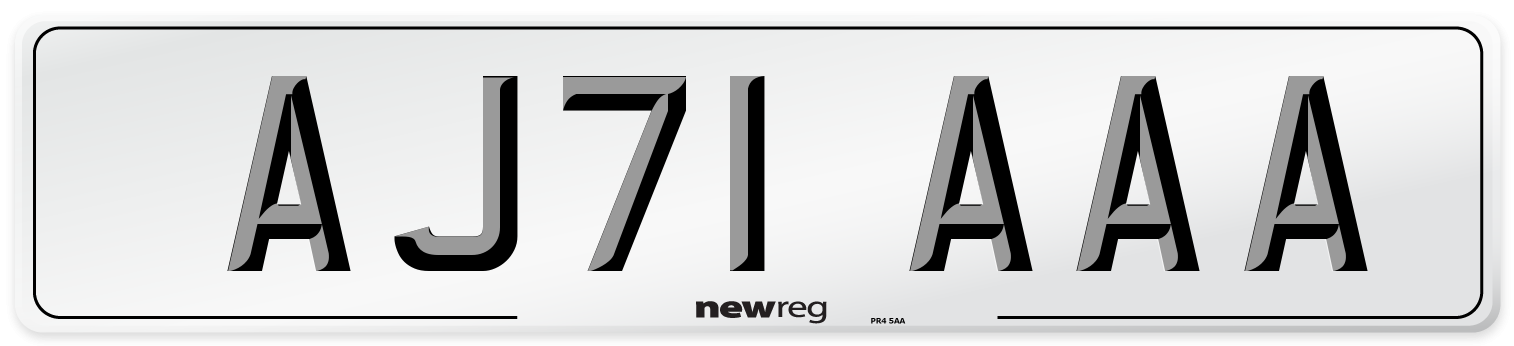 AJ71 AAA Number Plate from New Reg